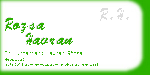 rozsa havran business card